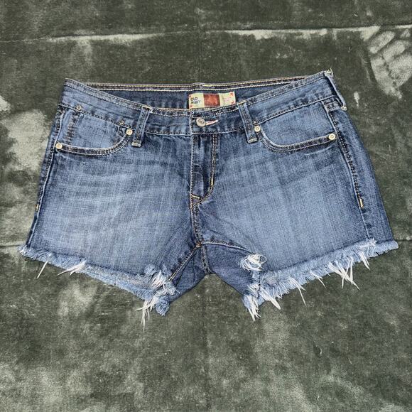 Old Navy Y2K 2007 Ultra Low Rise Denim Cut-Off Shorts Womens 6 Cotton Casual - Picture 1 of 8